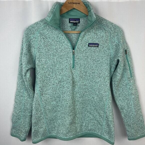 Patagonia Better sweater 1/4 zip Heather Blue-Green /Gray Sz S - Picture 2 of 11